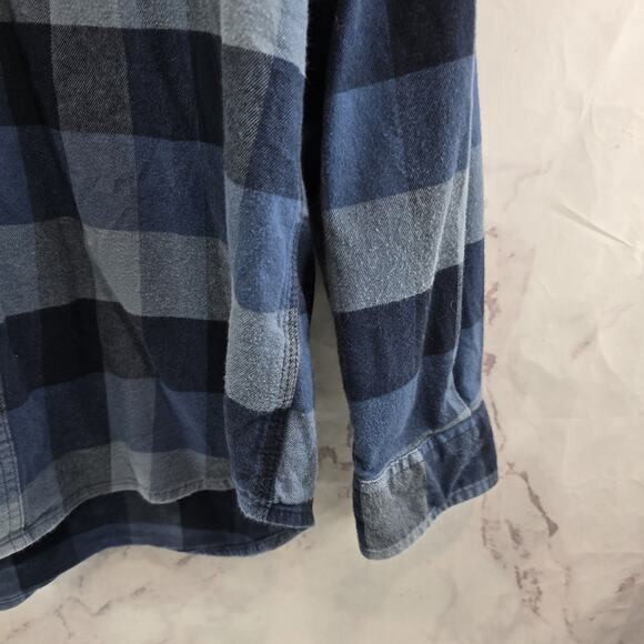 Carhartt Shirt Mens Large Blue Flannel Long Sleeve Button Down Plaid Relaxed - Picture 4 of 12